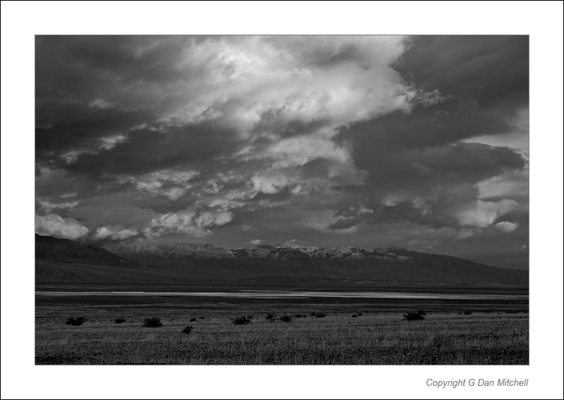 DeathValleyDawnBW2006|04|05: Dawn. Death Valley National Park. April 5, 2006. &copy; Copyright G Dan Mitchell.