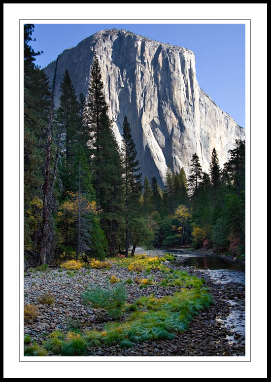 ElCapMercedFall2005|10|30: El Capitan and the Merced River. Yosemite National Park. October 30, 2005. © Copyright G Dan Mitchell.