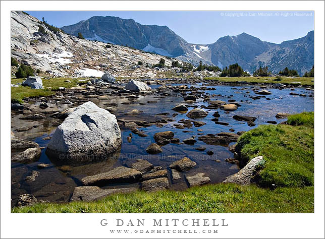 PlateauTarn2005|08|27: Tarn between Ireland and Townsley Lakes. Yosemite National Park. August 27, 2005. ©: Copyright G Dan Mitchell.