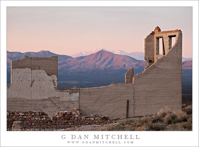 Sunrise - Telescope Peak, Amargosa Range, Bank Ruins of Rhyolite Sunrise - Telescope Peak, Amargosa Range, Bank Ruins of Rhyolite