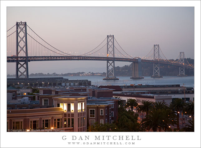 San Francisco Oakland Bay Bridge, Dusk San Francisco Oakland Bay Bridge, Dusk