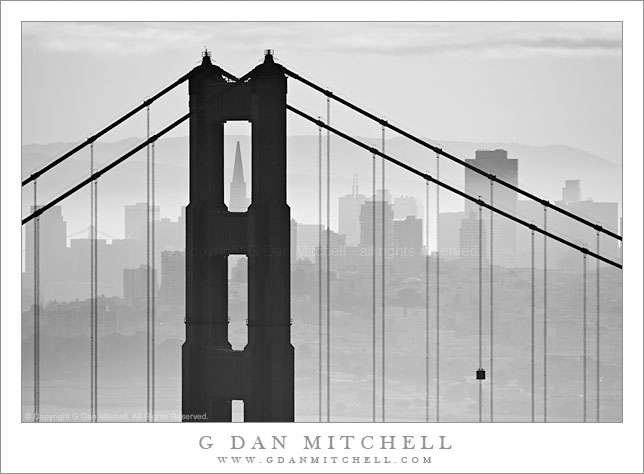 Golden Gate Bridge Tower, Transamerica Building, San Francisco Skyline