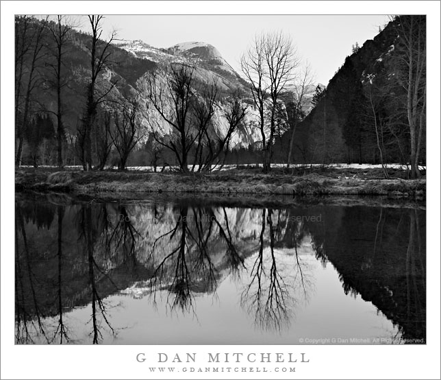 North Dome and Merced River Trees, Winter North Dome and Merced River Trees, Winter