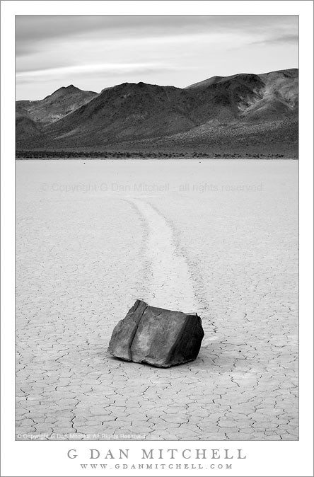 Sliding Rock, Cloudy Morning - Racetrack Playa Sliding Rock, Cloudy Morning - Racetrack Playa