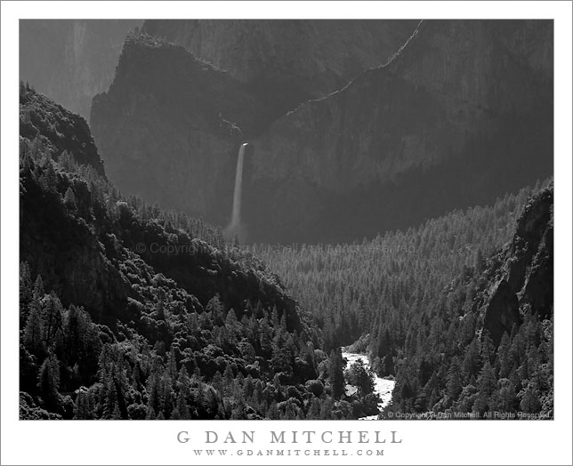 Bridalveil Fall and Merced River Canyon, Morning Bridalveil Fall and Merced River Canyon, Morning