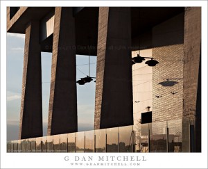 Sunset on Building With Columns, High Line Park