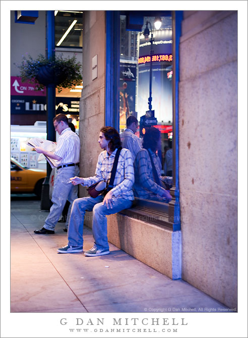 People Along Manhattan Sidewalk on a Summer Evening People Along Manhattan Sidewalk on a Summer Evening