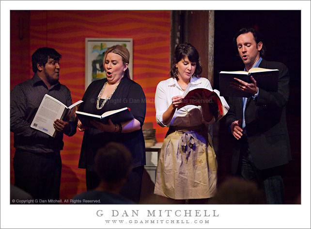 Asitha Tennekoon (Ferrando), Kerri Marcinko (Fiordiligi), Jennifer Berkebile (Dorabella), and James Bobick Guglielmo) at "Così fan tutte: Some Assembly Required" Asitha Tennekoon (Ferrando), Kerri Marcinko (Fiordiligi), Jennifer Berkebile (Dorabella), and James Bobick Guglielmo) at "Così fan tutte: Some Assembly Required"