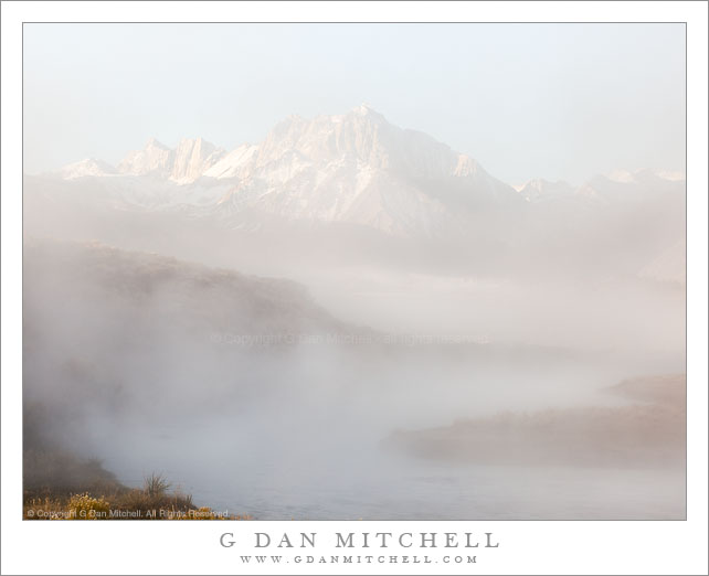 Morning Fog on Hot Creek, Mount Morrison
