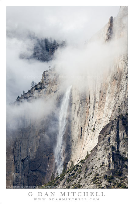 Upper Yosemite Fall and Lost Arrow, Autumn Storm Clouds