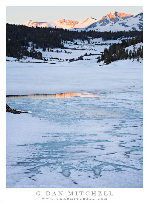 Melting Ice and Sunrise Reflection, Tioga Lake Melting Ice and Sunrise Reflection, Tioga Lake