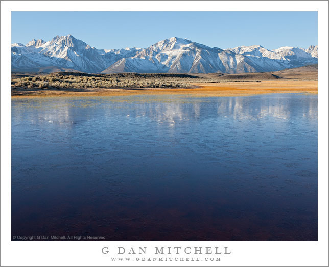 Frozen Pond and Sierra Nevada Range, Owens Valley Frozen Pond and Sierra Nevada Range, Owens Valley