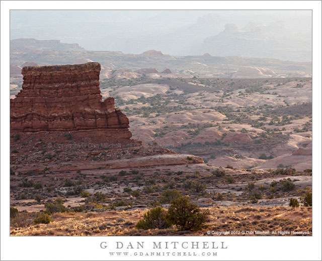 Butte and Petrified Dunes, Arches National Park Butte and Petrified Dunes, Arches National Park - Morning light on buttes and petrified dunes, Arches National Park